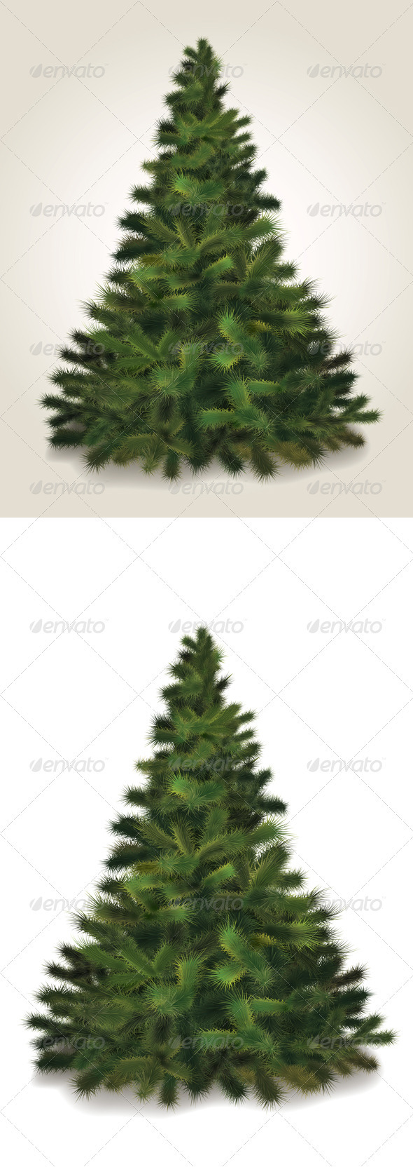 Vector Fluffy Christmas Tree