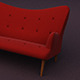 Contemporary design two seat red velvet sofa - 3DOcean Item for Sale