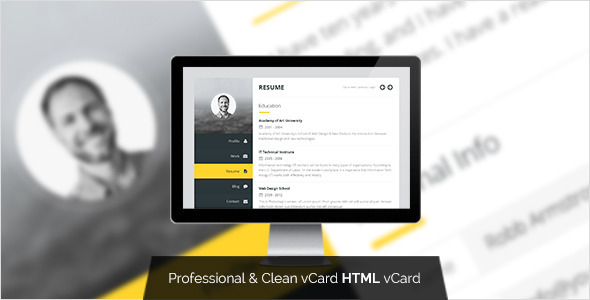 Premium Layers: HTML vCard & Resume Template