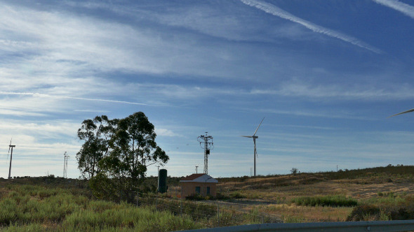 Wind Turbines in Agriculture Field 886