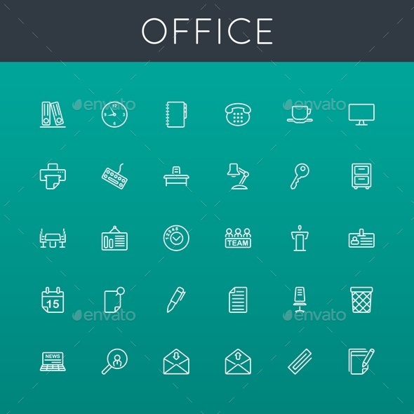 Vector Office Line Icons