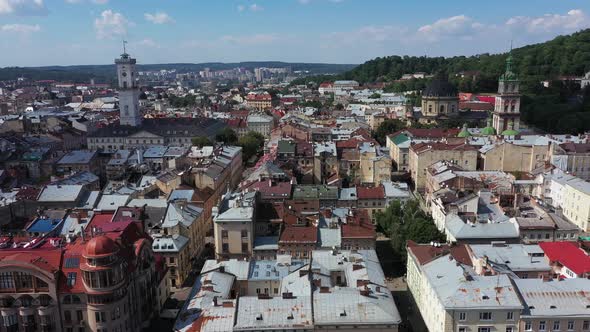 The Center of Lvov Old City Ukraine