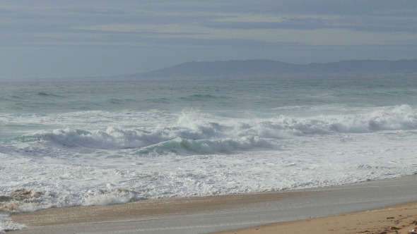 Waves Crashing on Beach 943