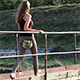 Girl Crossing the Small Bridge 4 - VideoHive Item for Sale