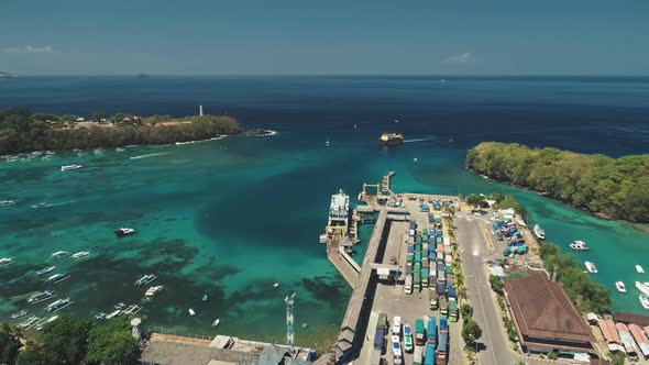 Aerial Flight Above Turquoise Crystal Ocean