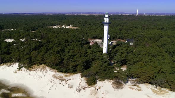 Drone Flying Pass Tall Lighthouse, Drone Stock Footage By Drone Rune 2