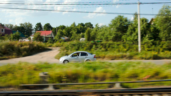 Traveling By Train Along With Car