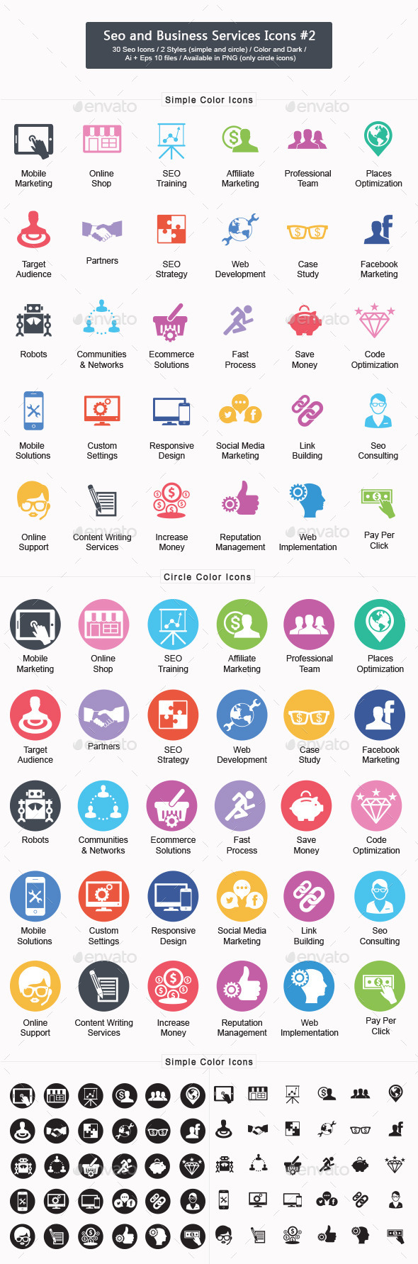 Seo and Business Services Icons Set 2
