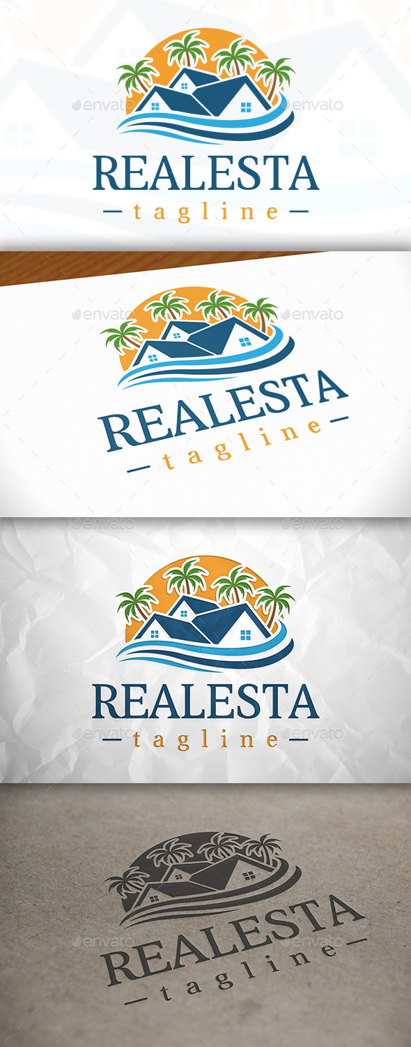 Beach Real Estate Logo Template