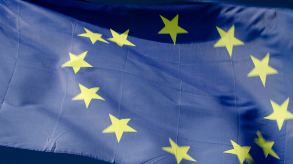 Fluttering Flag Of European Union