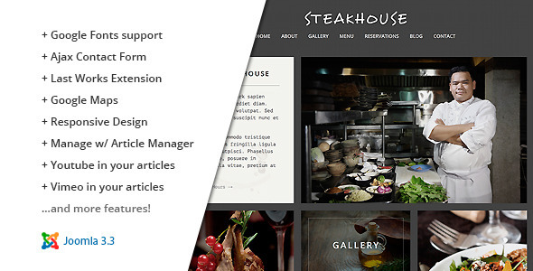  Steakhouse :: Responsive Retina Joomla Restaurant