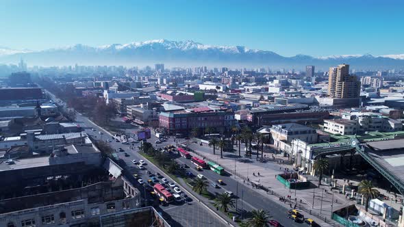 Cityscape of Santiago capital city of Chile South America country.