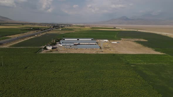 Farm Building Aerial View