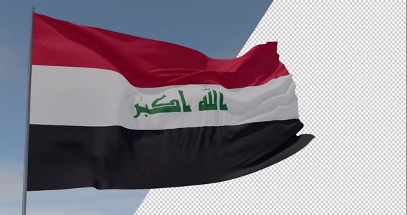 flag Iraq patriotism national freedom, seamless loop, alpha channel