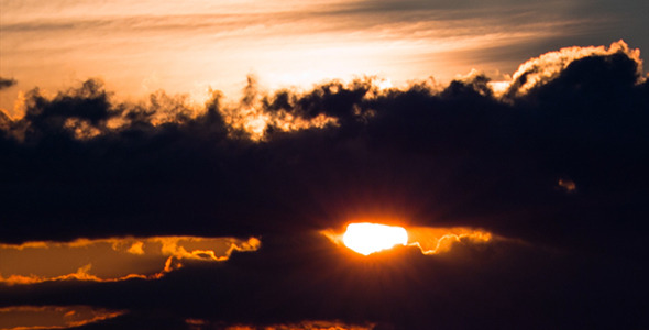 Sunset in the Cloudy Sky