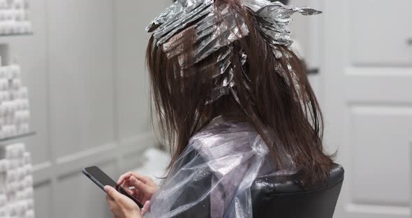 Process of Dyeing Hair at Beauty Salon