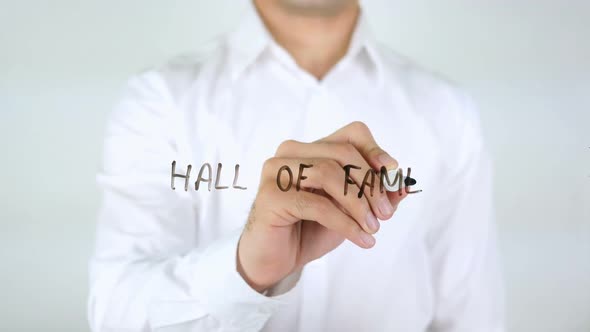 Hall Of Fame Businessman Writing on Glass