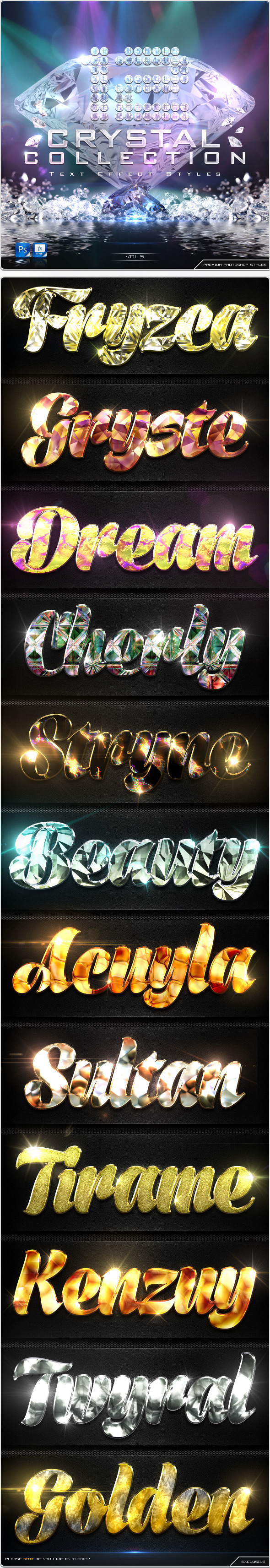 12 Crystal Collection Text Effect Styles Vol.5