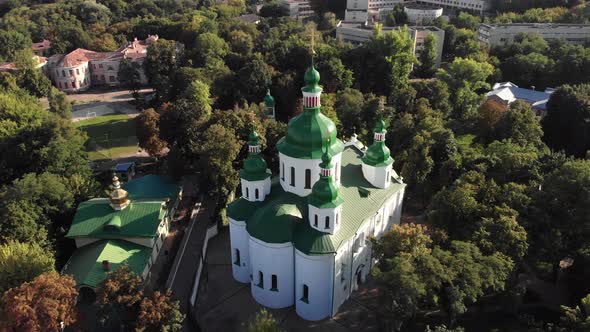St. Cyril Church in Kyiv. Ukraine. Aerial View