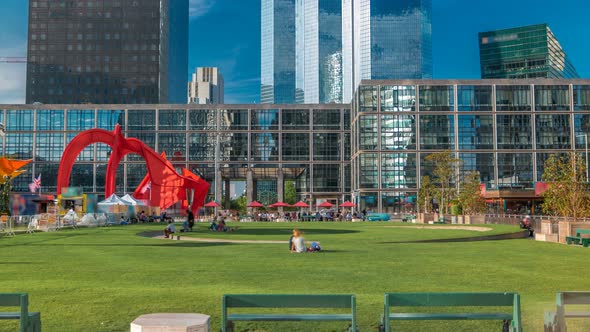 Skyscrapers of La Defense Timelapse Modern Business and Residential Area in the Near Suburbs of