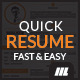 Quick Resume CV - GraphicRiver Item for Sale