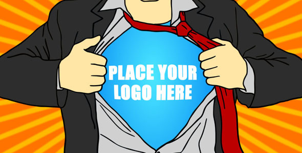 Superhero Cartoon Logo