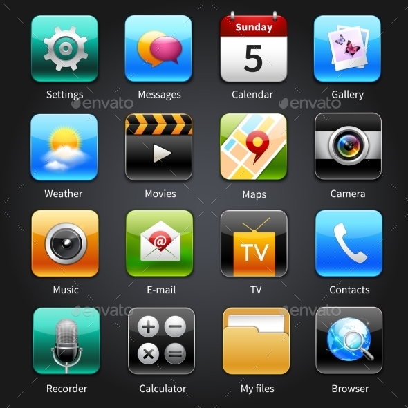 Mobile Applications Icons