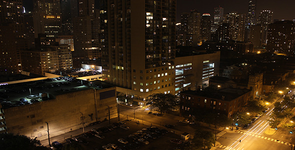 Chicago City Traffic by Night