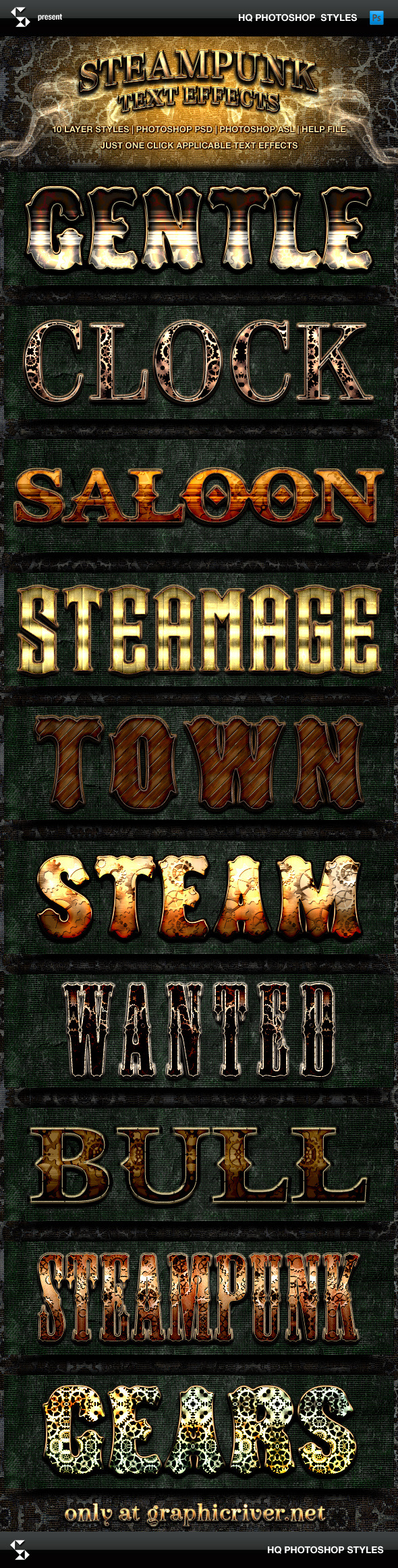Steampunk Text Effects