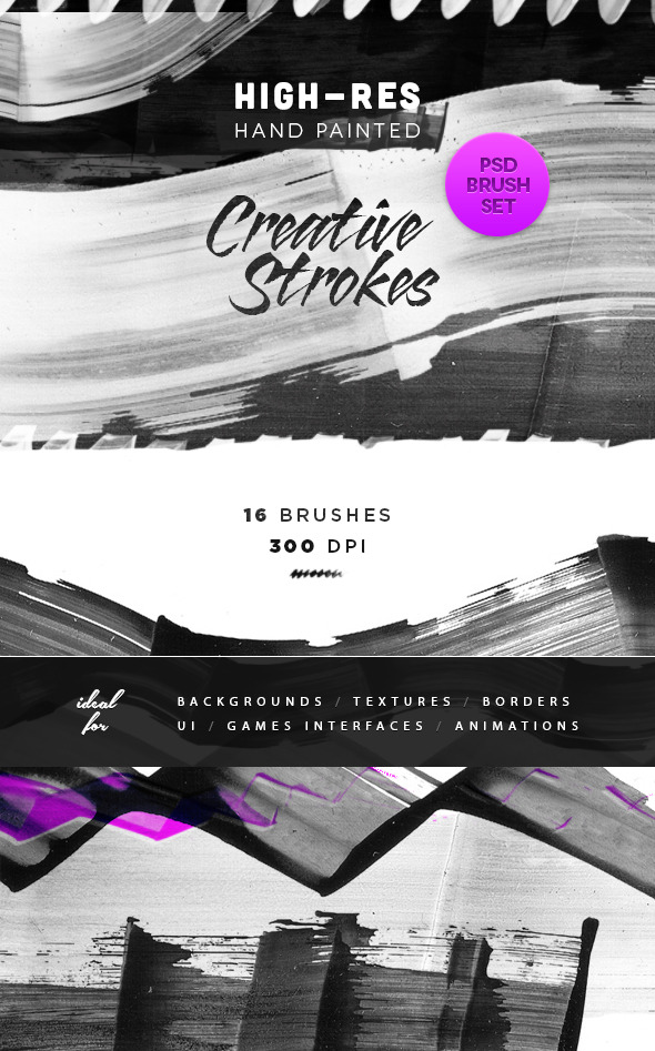 Creative Artistic Ink Brush Strokes