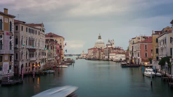 Time lapse of Venice Grand Canal skyline in Italy
