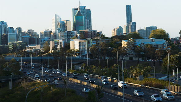 Brisbane City Golden Hour Highway