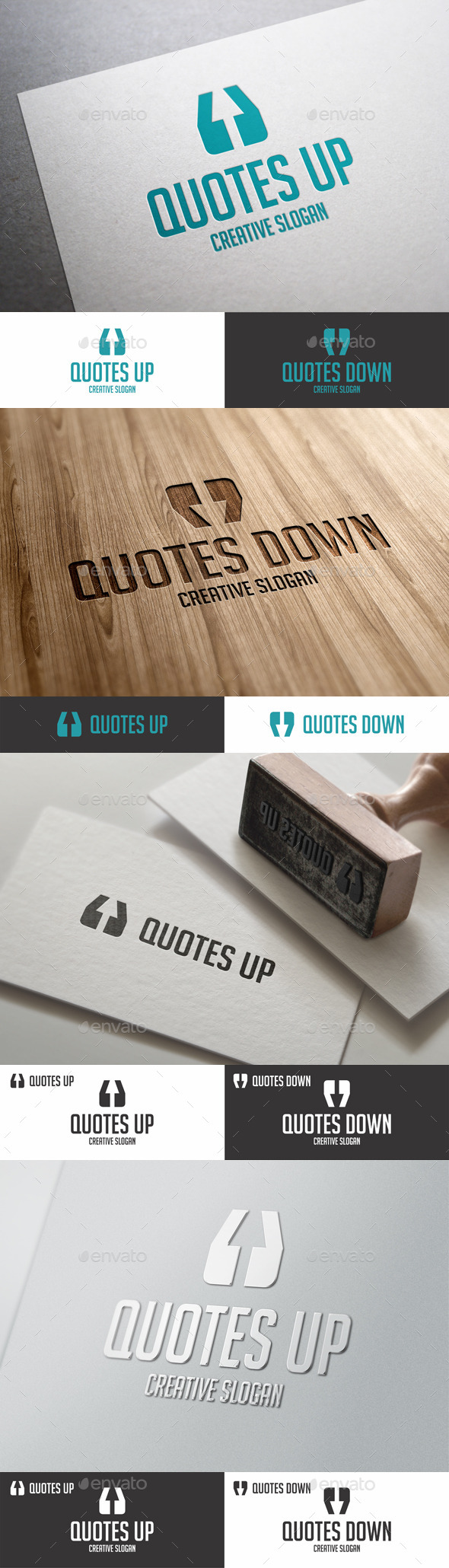 Quotes Up / Down Arrow Logo