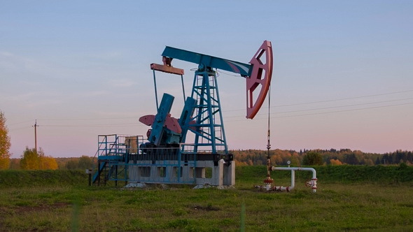 Oil Pump (pumpjack) in Russia.