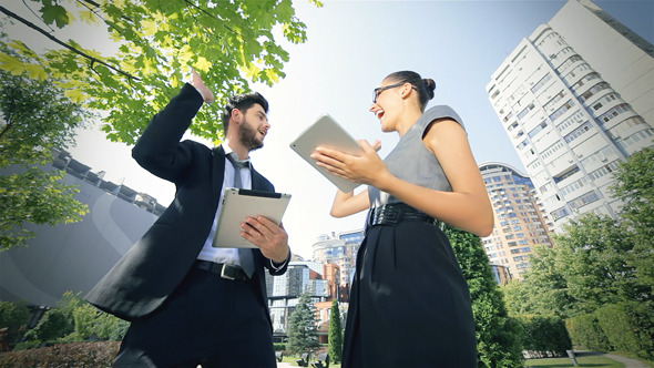 Business Couple Standing Together