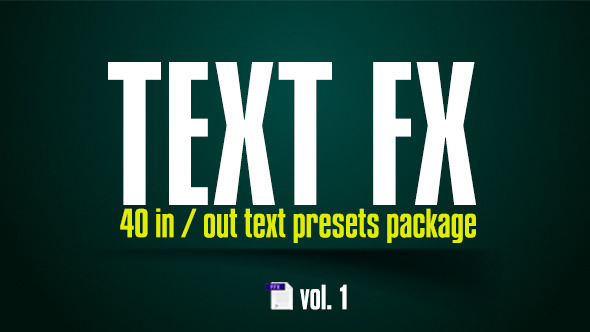 Text FX Presets Vol 1