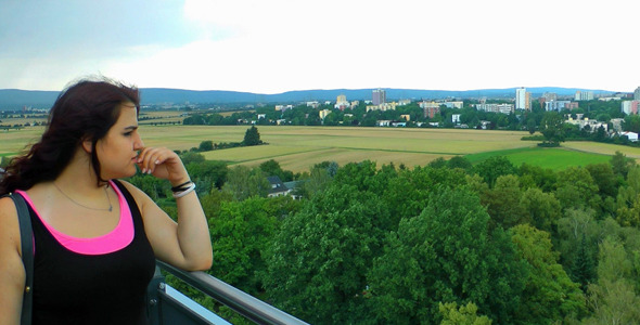 Young Girl Looking to Landscape