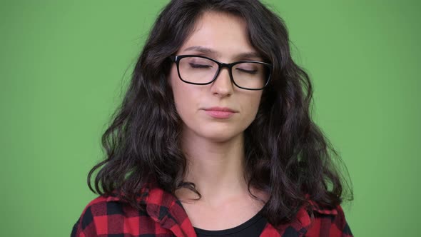 Young Beautiful Businesswoman Looking Bored