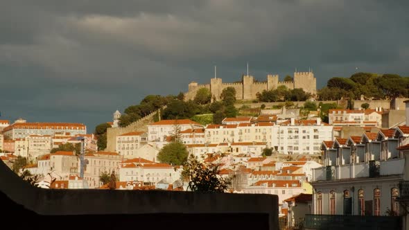 Downtown and Saint George Castle, Lisbon, Portugal