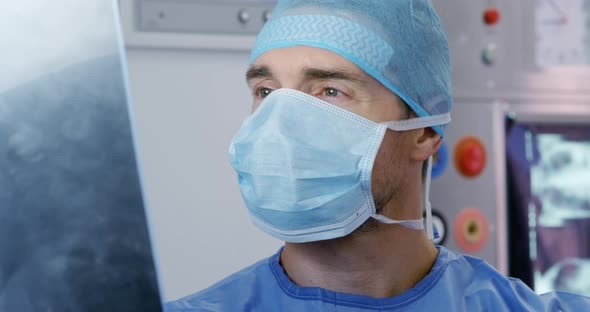 Medical professional working at a hospital alt