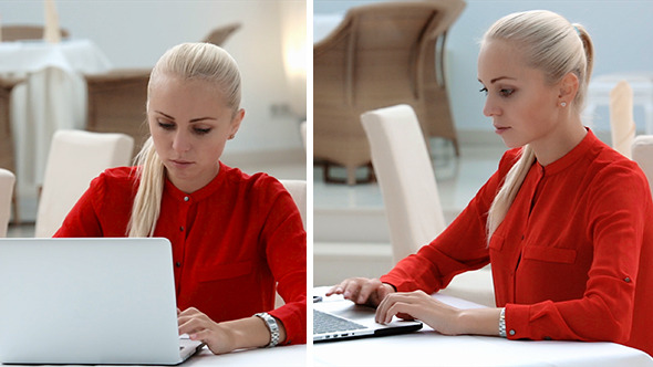 Woman Using Laptop