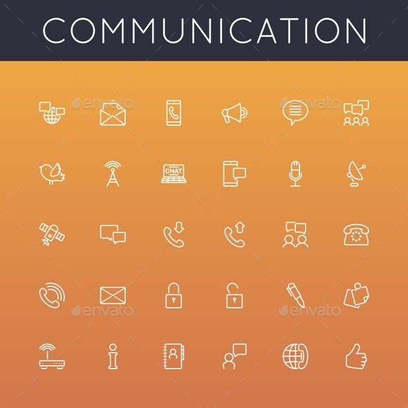 Vector Communication Line Icons