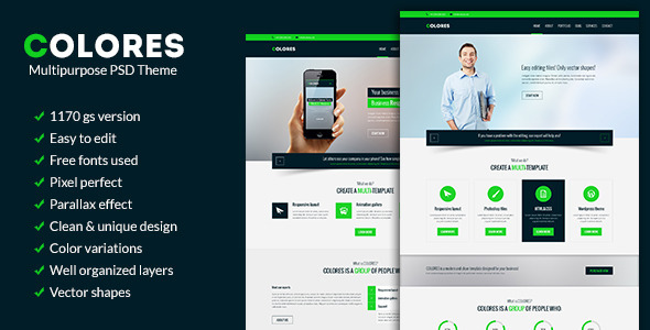 Colores - Multipurpose PSD Theme