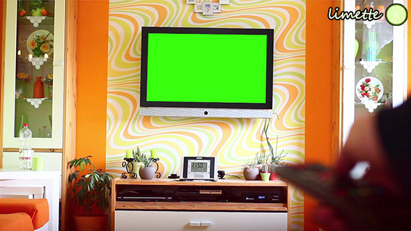 Watching TV Green Screen