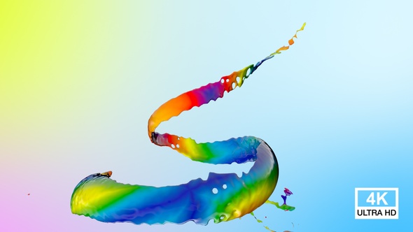 Twisted Multicolor Paints Splash V4 4K