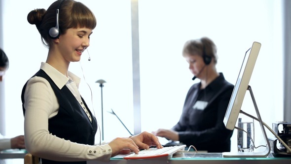 Women Working at a Call Centre