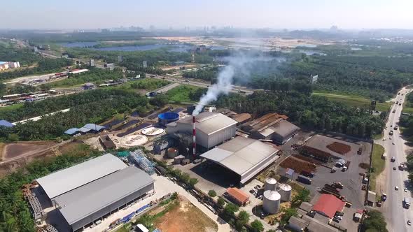 Aerial - Malaysia's Palm Oil Factory (Kilang Kelapa Sawit)