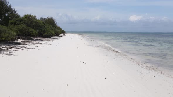 Ocean Low Tide Near the Coast of Zanzibar Island Tanzania