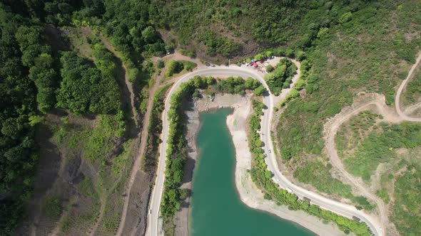 Aerial Lake and Road