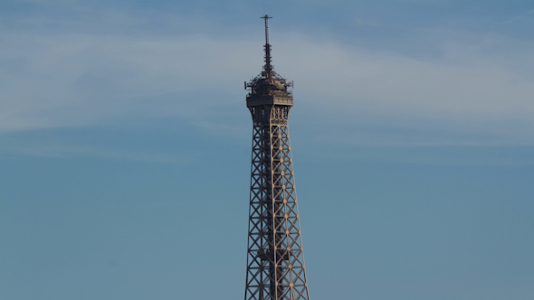 Closeup O The Eiffel Tower In Paris France